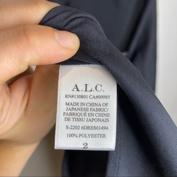 NWT A.L.C. Sienna Ruched Satin Halter Dress - Picture 12 of 16